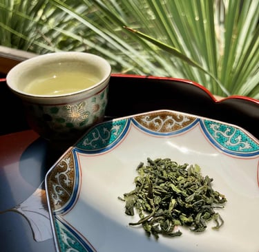 Feuilles de thés verts kamairicha de Miyazaki