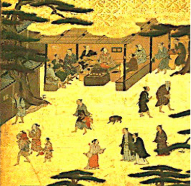 Paravents des divertissements à Higashiyama