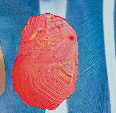 Painting of frozen Pizza- detail