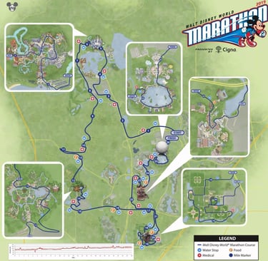2019 runDisney Walt Disney World Marathon Weekend Marathon Course Map