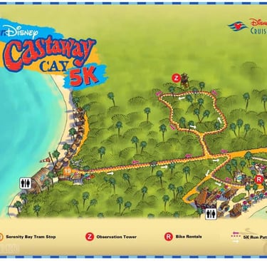 Castaway Cay 5K Course Map