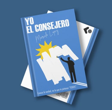 libro con la silueta de un pintor pintando una pared tapando el sol