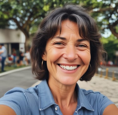 woman wearing black crew-neck shirt