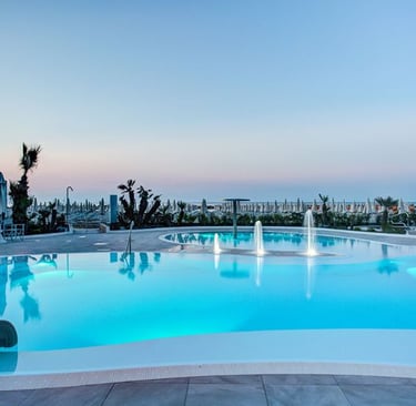 Piscina in spiaggia, riviera romagnola