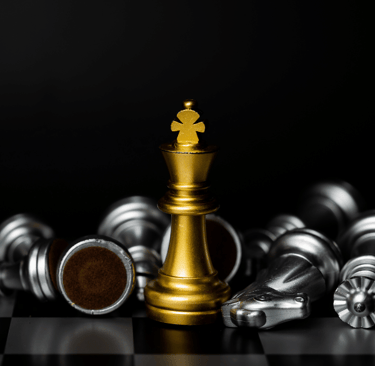Strategic chess pieces symbolizing business strategy and competitive advantage
