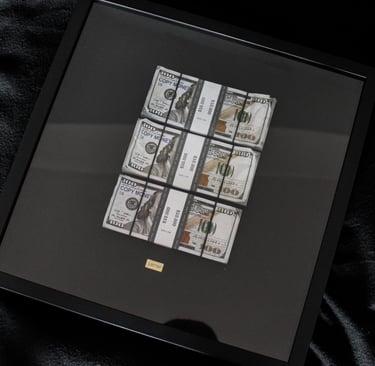 money frame with dollars for motivation