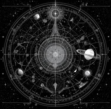 a black and white image of a stargazing star chart