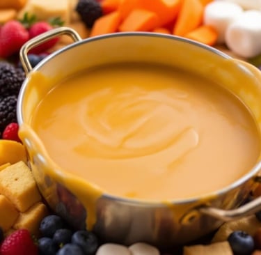butterscotch Fondue with fruit dippers