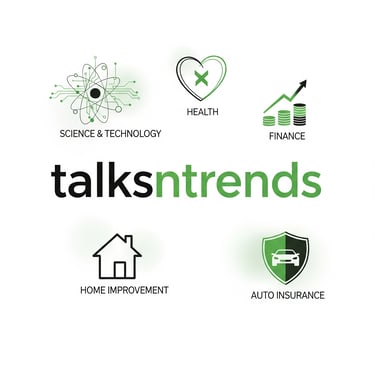 Talks N Trends logo with five icons representing different topics: Science & Technology