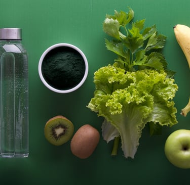 water, fruits and vegetables for better gut heath