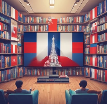 a large sign that says france in red, white and blue