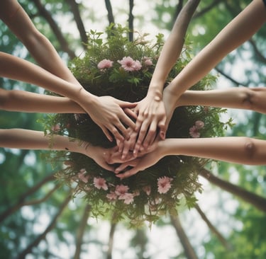 An old-fashioned typewriter holds a sheet of paper with the words 'RESILIENCE BUILDING' typed on it. The machine sits on a rustic wooden table, and the typewriter features a sleek, dark green exterior with metallic components.