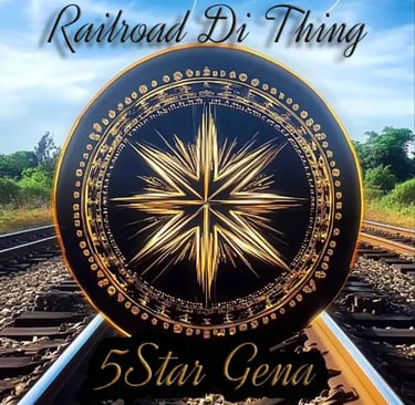 a railroad track with a compass wheel on the tracks