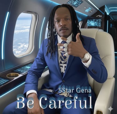a man in a blue suit and tie sitting in a chair
