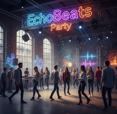 a group of people dancing at a party