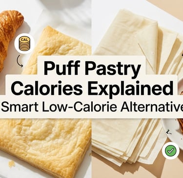 Balanced meal with puff pastry, salad, and protein showing portion control and healthy eating tips
