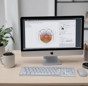 Hands holding a 3D printed prototype in a design studio
