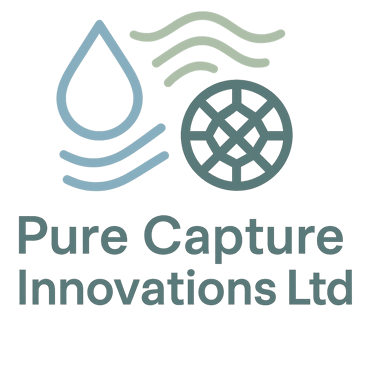 Company logo. blue drip of water and a green filter wheel with water flowing past 