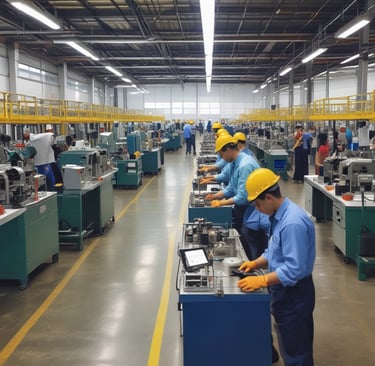 An image of a worker using safety equipment in a harsh industrial setting.