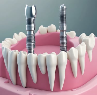 dentures on white scale rack
