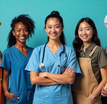 image of 5 students in different technical fields
