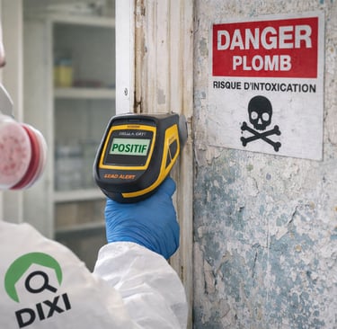 Diagnostic plomb réalisé par DIXI sur des peintures anciennes avec appareil de mesure