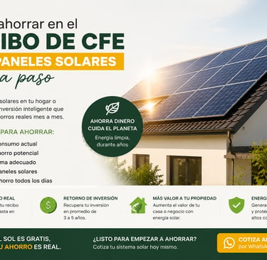 como ahorrar en el recobo de CFE con paneles solares paso a paso