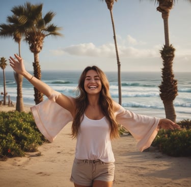 A person is holding a bottle of supplements labeled 'After C Care' with a green and white label. The person is standing on a stone path surrounded by grass, wearing black and green sneakers with black pants and a green top.