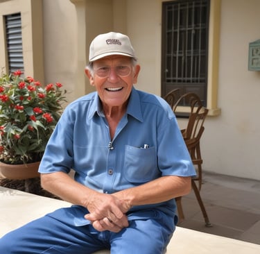 A person is holding a bottle of supplements labeled 'After C Care' with a green and white label. The person is standing on a stone path surrounded by grass, wearing black and green sneakers with black pants and a green top.