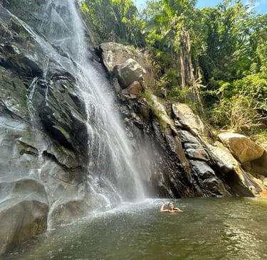 a person swimming in a body of water