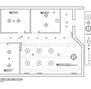 Example of a reflected ceiling plan that is needed for a commercial building permit