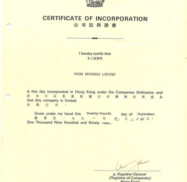 Certificate of Incorporation