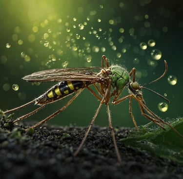Aedes aegypti recebendo gotas de geoplópolis