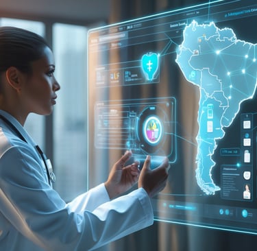 Representação de um holograma em saúde