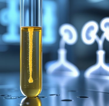 Representação de tubo de ensaio na bancada de laboratórioo