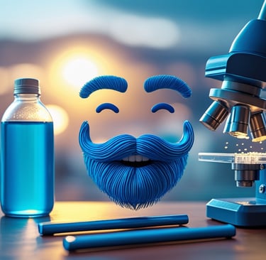 Alusão da Campanha Novembro Azul, no laboratório