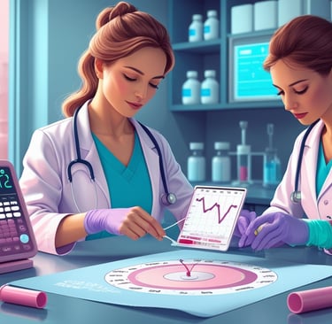 Representação de ciclo menstrual em exames laboratoriais