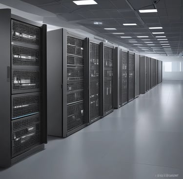 a row of servers in a server room