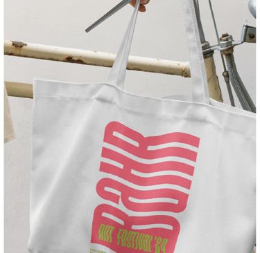 Werbematerial für Corporate Identity  und Branding für Bahr Art to Own - Logo auf Tasche