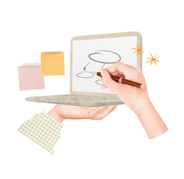 Laptop auf dem gezeichnet wird