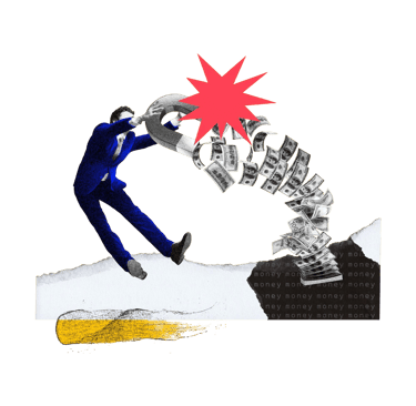 Grafik mit Mann und einem Magnet der Geld anzieht