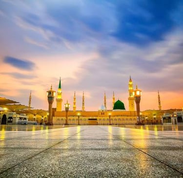masjid an-nabawi before sunset