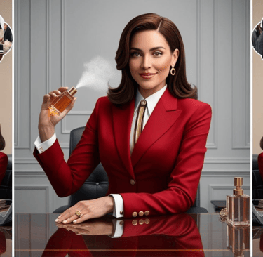 ilustração UIA mulher usando seu perfume em diferentes momentos de forma estratégica