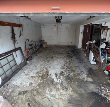 Garage cleanout in Greenfield MA clearing clutter and storage items