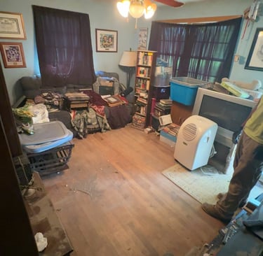 Basement junk removal project in Gill MA