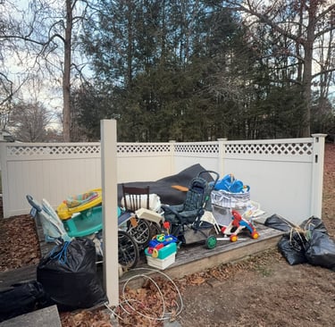Basement cleanout in Montague Massachusetts removing stored items