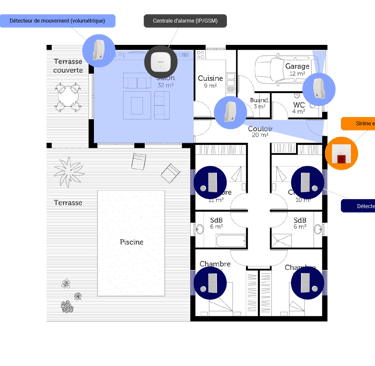 a floor plan of a house with a blueprinted floor plan