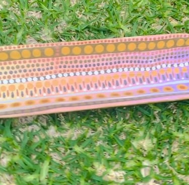 Aboriginal hand painted coolamon
