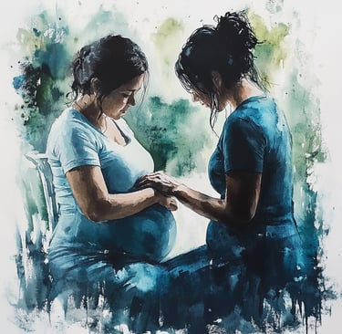 Doula supporting her pregnant client