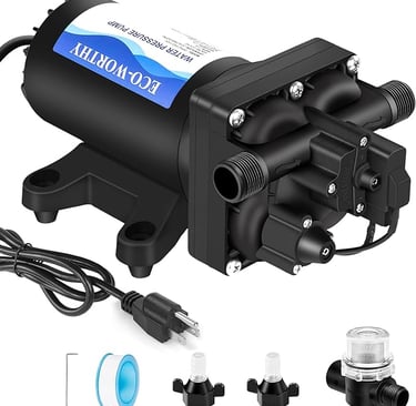 ECO-WORTHY Industrial Water Pressure Diaphragm Pump 110Volt 5.5GPM 55PSI, 110V AC Self Priming Water